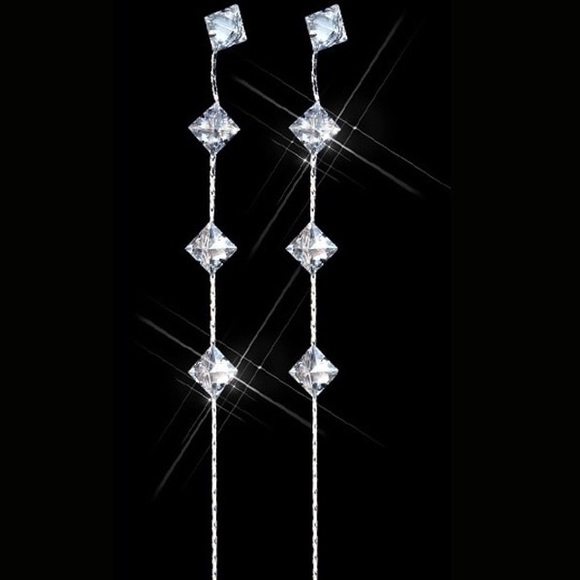 Long Drop CZ Earrings - Picture 2 of 2